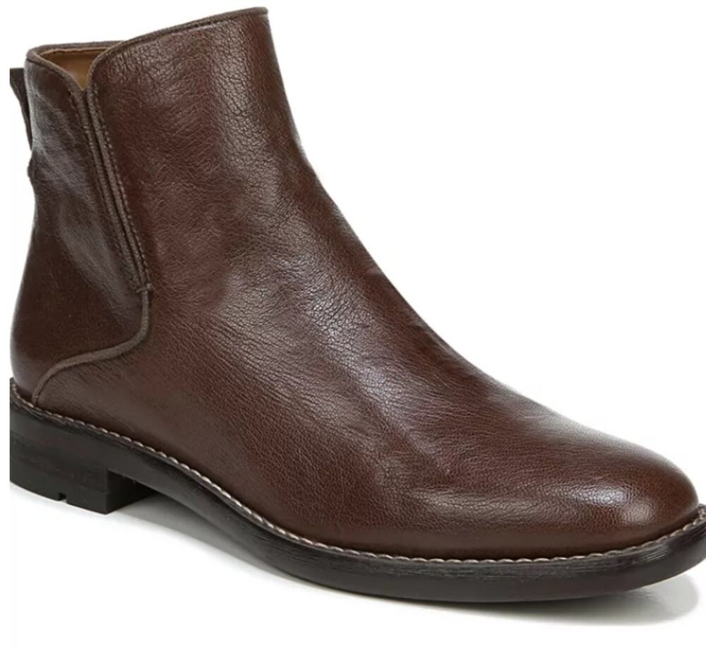Franco Sarto Boots Women's Size 7M Brown L-Marcus Leather Ankle Booties Zip - Picture 1 of 13